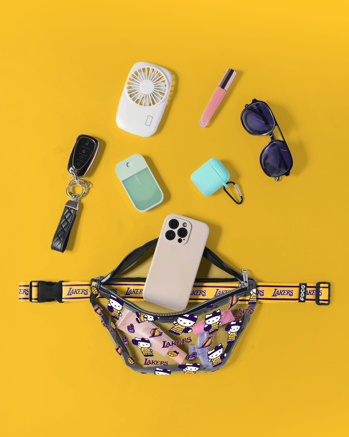 Los Angeles Lakers Hello Kitty® Clear Fanny Pack FOCO - FOCO.com