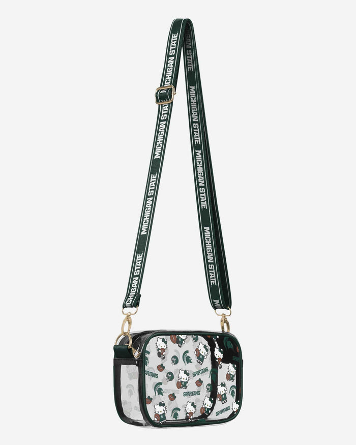 Michigan State Spartans Hello Kitty® Clear Crossbody Bag FOCO - FOCO.com