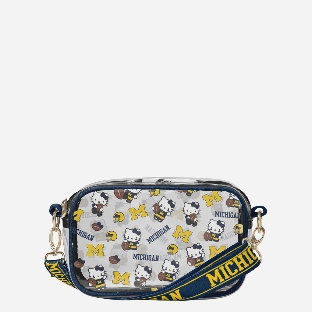 Michigan Wolverines Hello Kitty® Clear Crossbody Bag FOCO - FOCO.com