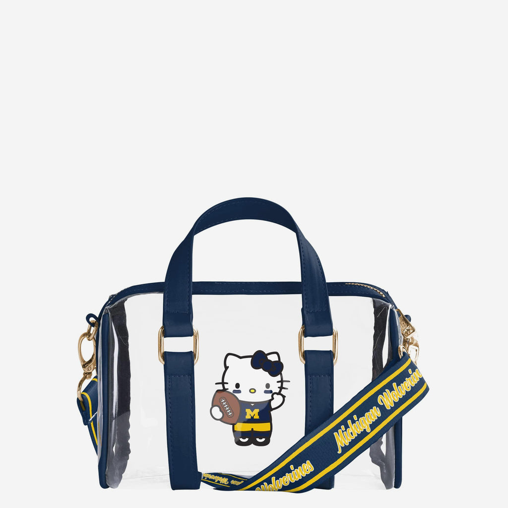 Michigan Wolverines Hello Kitty® Clear Barrel Bag FOCO - FOCO.com
