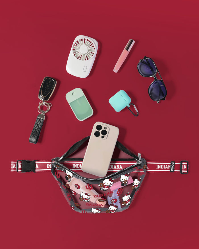 Indiana Hoosiers Hello Kitty® Clear Fanny Pack FOCO - FOCO.com
