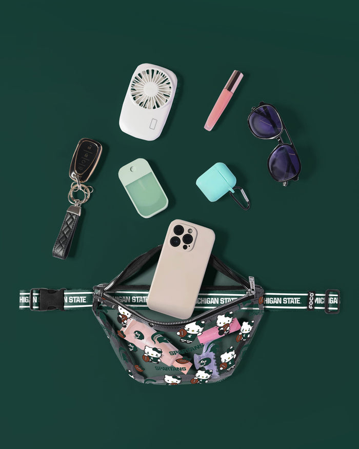 Michigan State Spartans Hello Kitty® Clear Fanny Pack FOCO - FOCO.com