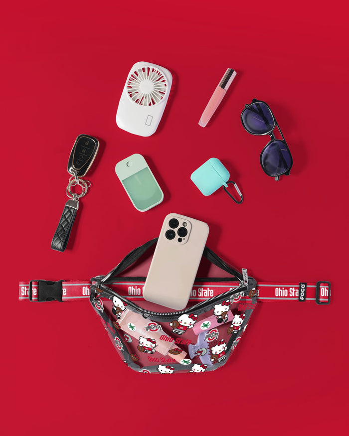 Ohio State Buckeyes Hello Kitty® Clear Fanny Pack FOCO - FOCO.com