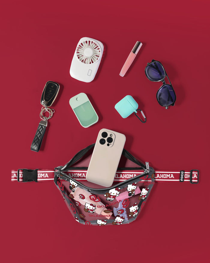 Oklahoma Sooners Hello Kitty® Clear Fanny Pack FOCO - FOCO.com