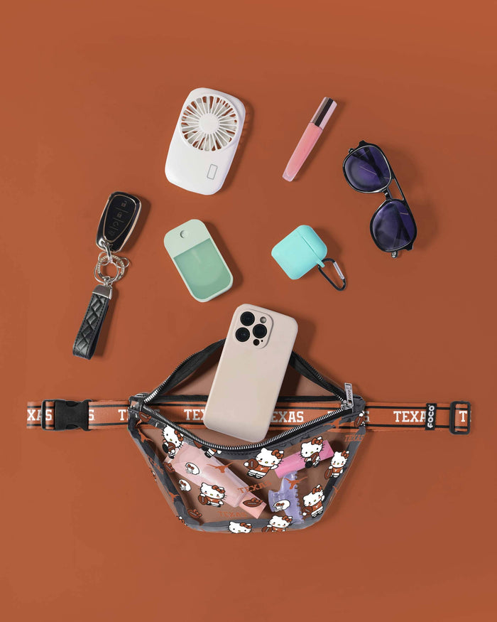Texas Longhorns Hello Kitty® Clear Fanny Pack FOCO - FOCO.com