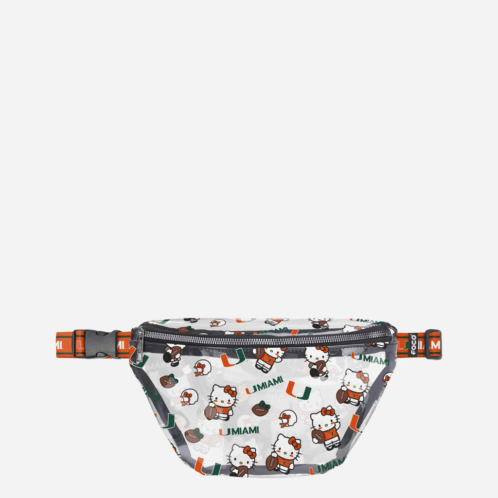 Miami Hurricanes Hello Kitty® Clear Fanny Pack FOCO - FOCO.com