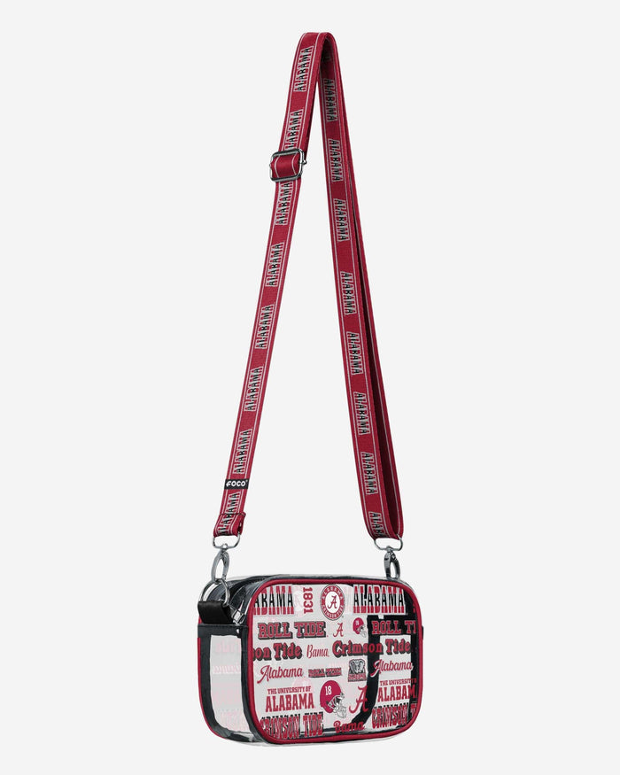 Alabama Crimson Tide Repeat Retro Print Clear Crossbody Bag FOCO - FOCO.com