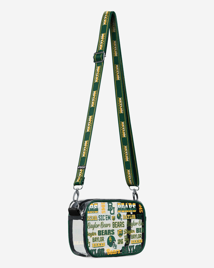 Baylor Bears Repeat Retro Print Clear Crossbody Bag FOCO - FOCO.com