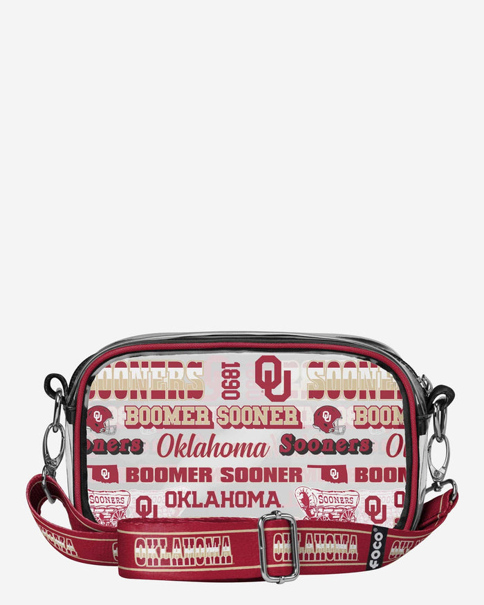 Oklahoma Sooners Repeat Retro Print Clear Crossbody Bag FOCO - FOCO.com