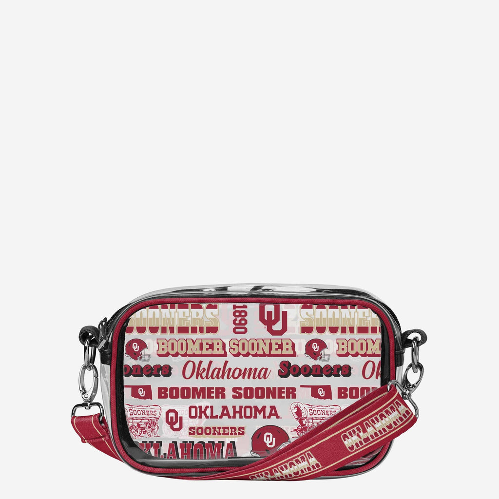 Oklahoma Sooners Repeat Retro Print Clear Crossbody Bag FOCO - FOCO.com