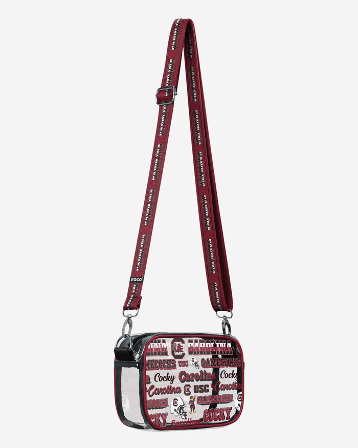 South Carolina Gamecocks Repeat Retro Print Clear Crossbody Bag FOCO - FOCO.com