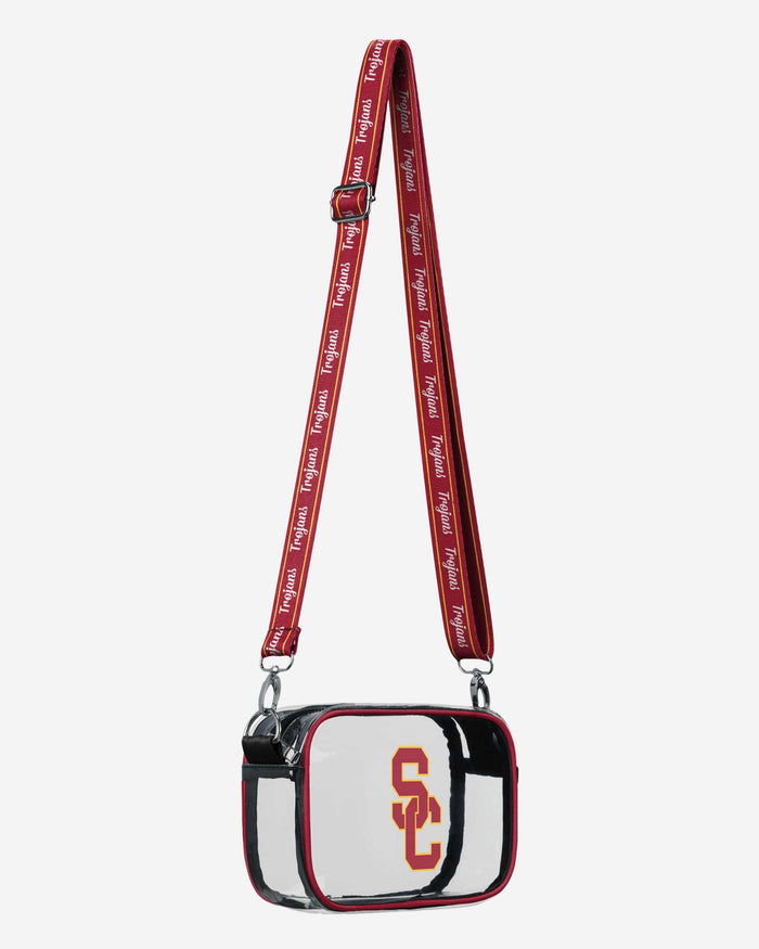 USC Trojans Team Stripe Clear Crossbody Bag FOCO - FOCO.com