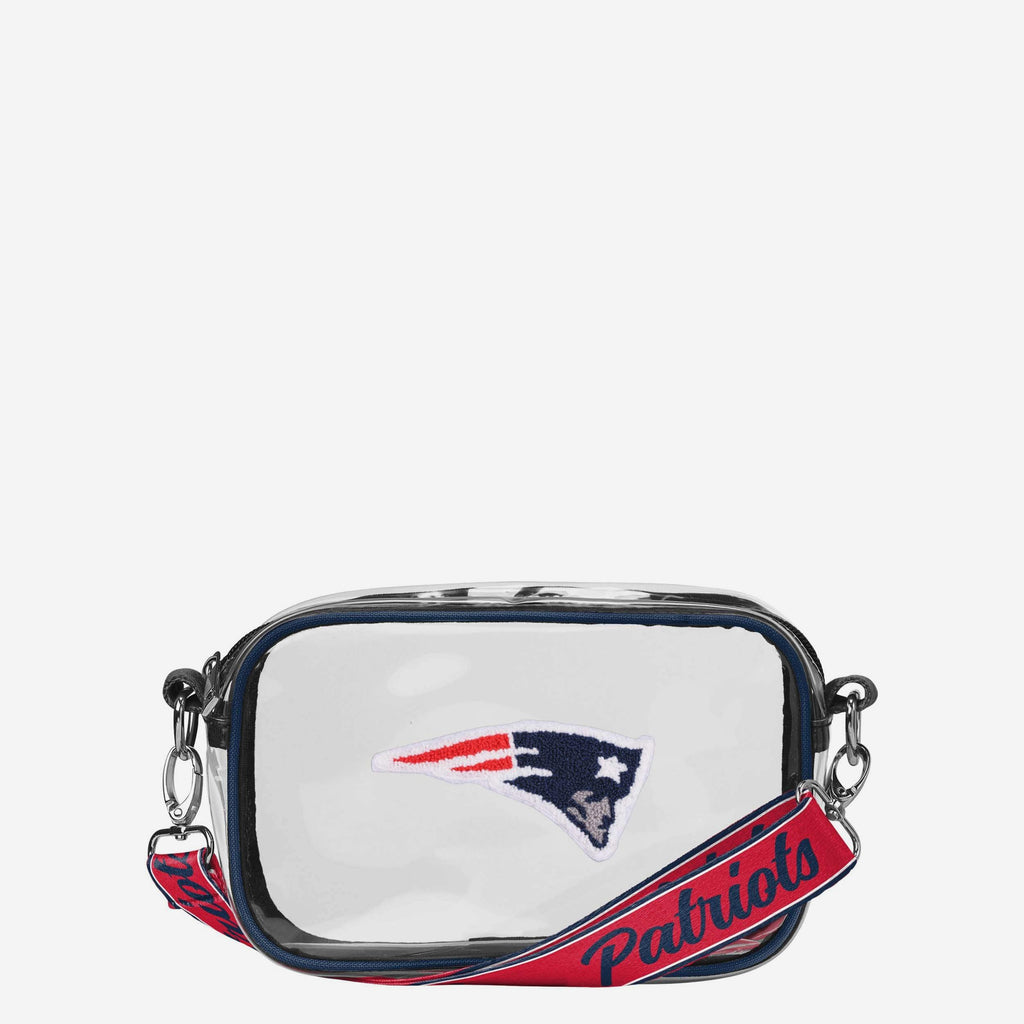 New England Patriots Chenille Logo Clear Crossbody Bag FOCO - FOCO.com