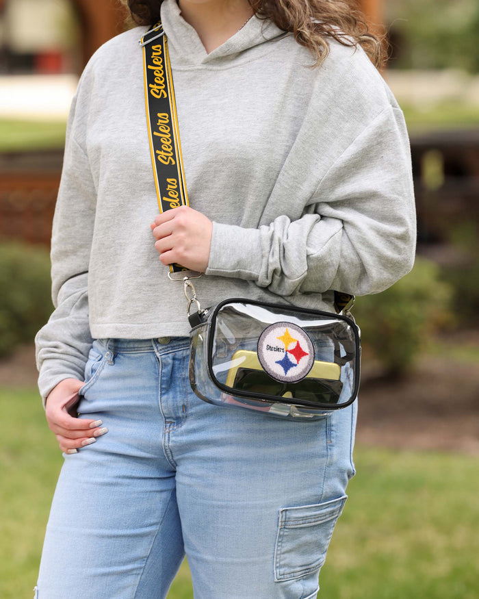 Pittsburgh Steelers Chenille Logo Clear Crossbody Bag FOCO - FOCO.com