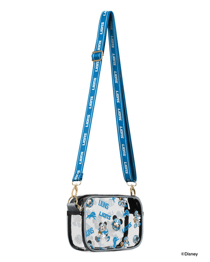 Detroit Lions Mickey Mouse Disney Repeat Print Clear Crossbody Bag FOCO - FOCO.com
