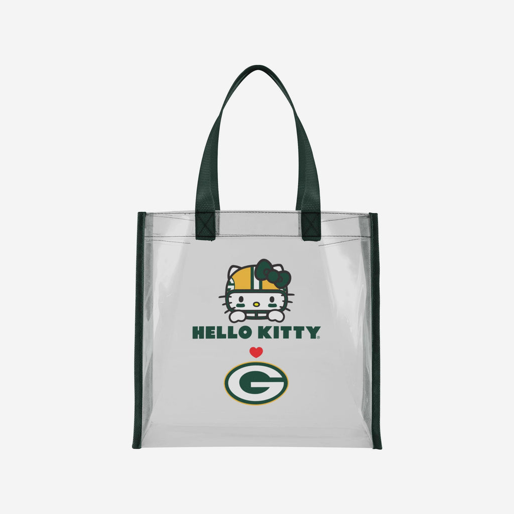 Green Bay Packers Hello Kitty® Clear Tote Bag FOCO - FOCO.com