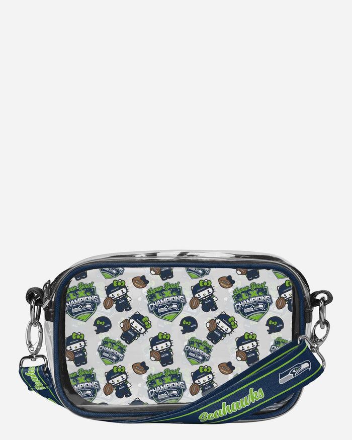Seattle Seahawks Super Bowl LX Champions Hello Kitty® Clear Crossbody Bag FOCO - FOCO.com