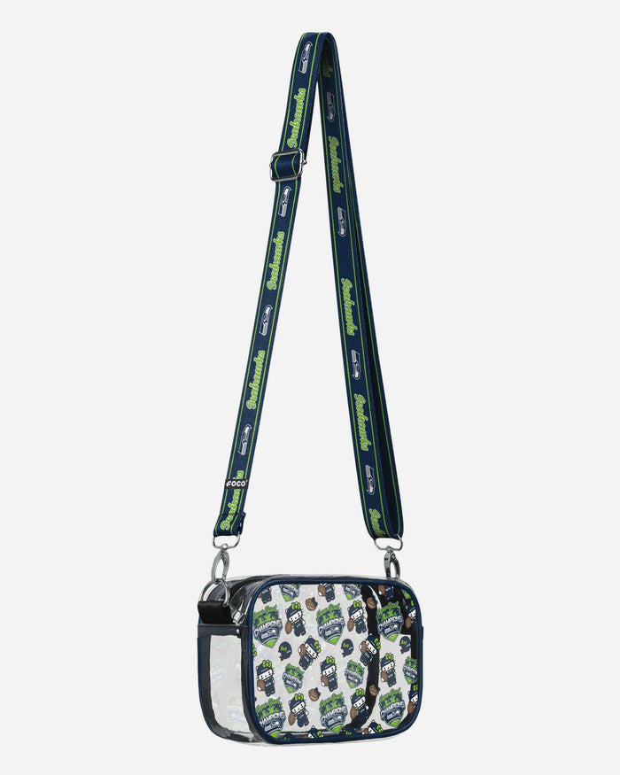 Seattle Seahawks Super Bowl LX Champions Hello Kitty® Clear Crossbody Bag FOCO - FOCO.com