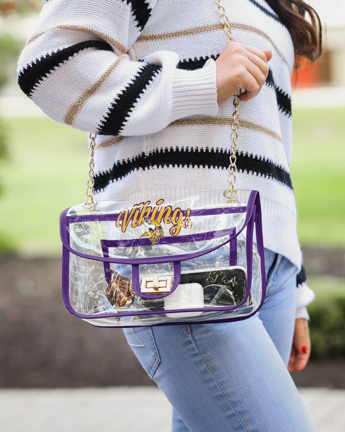 Minnesota Vikings Clear Crossbody Chain Bag FOCO - FOCO.com