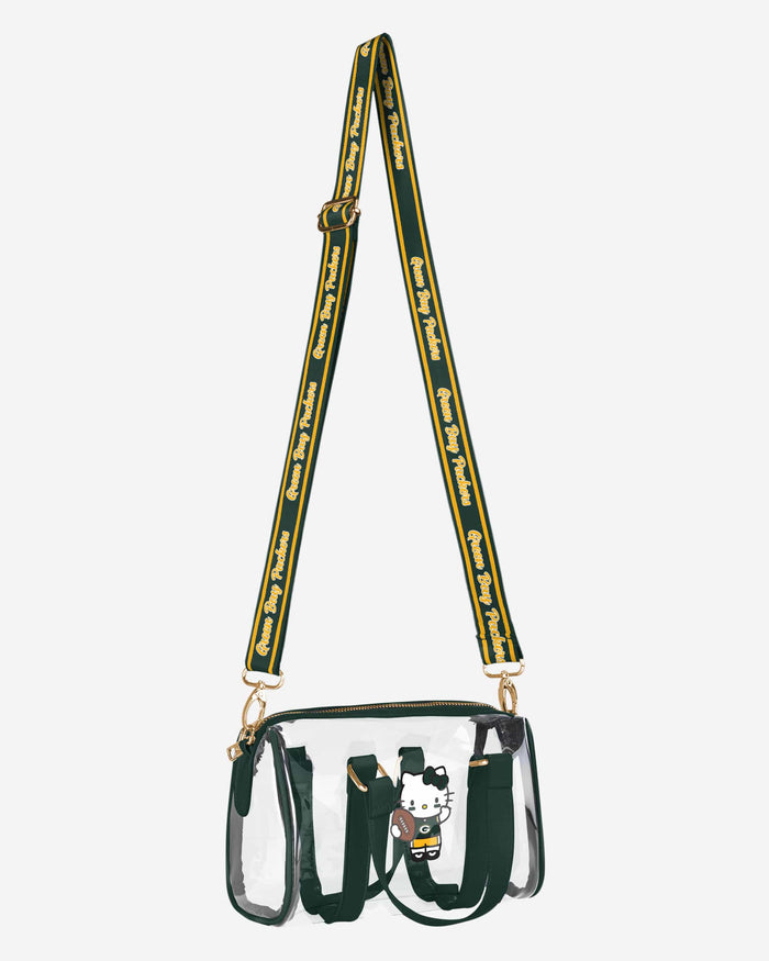 Green Bay Packers Hello Kitty® Clear Barrel Bag FOCO - FOCO.com