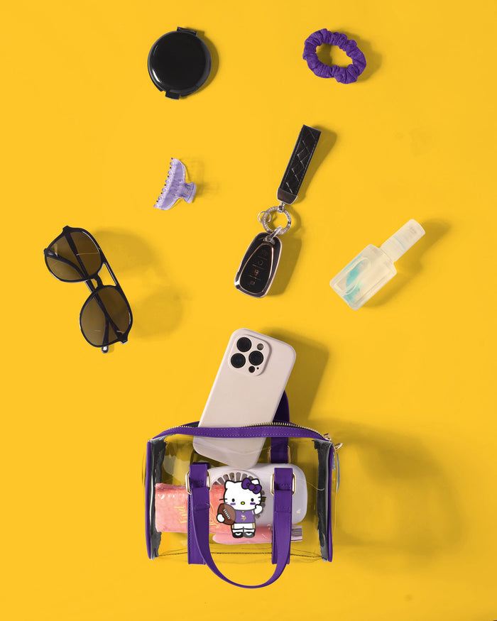 Minnesota Vikings Hello Kitty® Clear Barrel Bag FOCO - FOCO.com