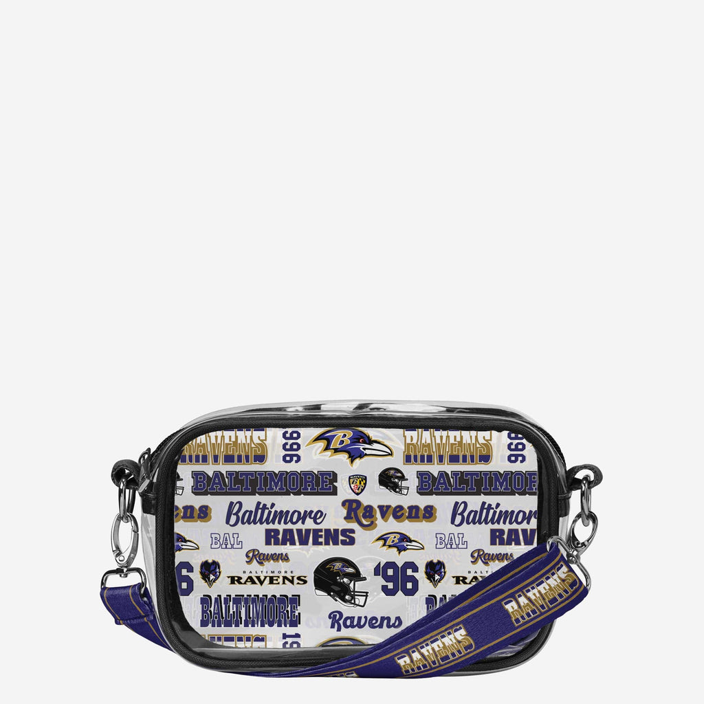 Baltimore Ravens Repeat Retro Print Clear Crossbody Bag FOCO - FOCO.com