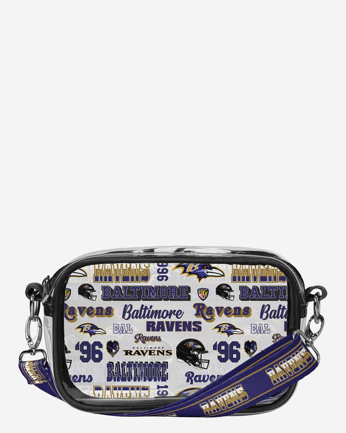 Baltimore Ravens Repeat Retro Print Clear Crossbody Bag FOCO - FOCO.com