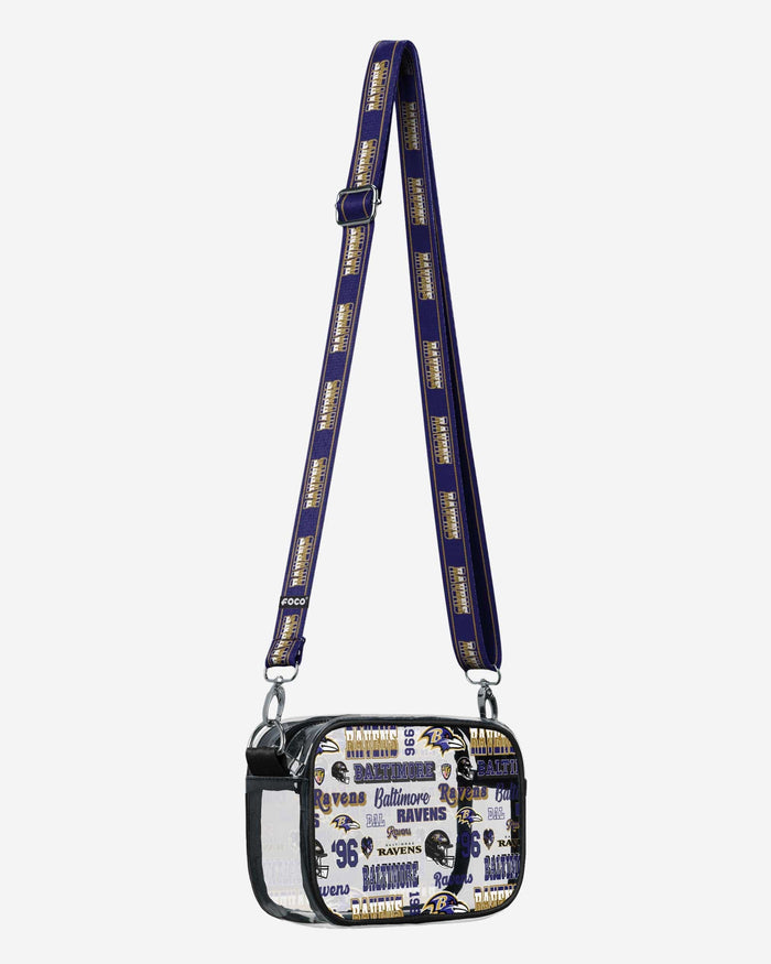 Baltimore Ravens Repeat Retro Print Clear Crossbody Bag FOCO - FOCO.com