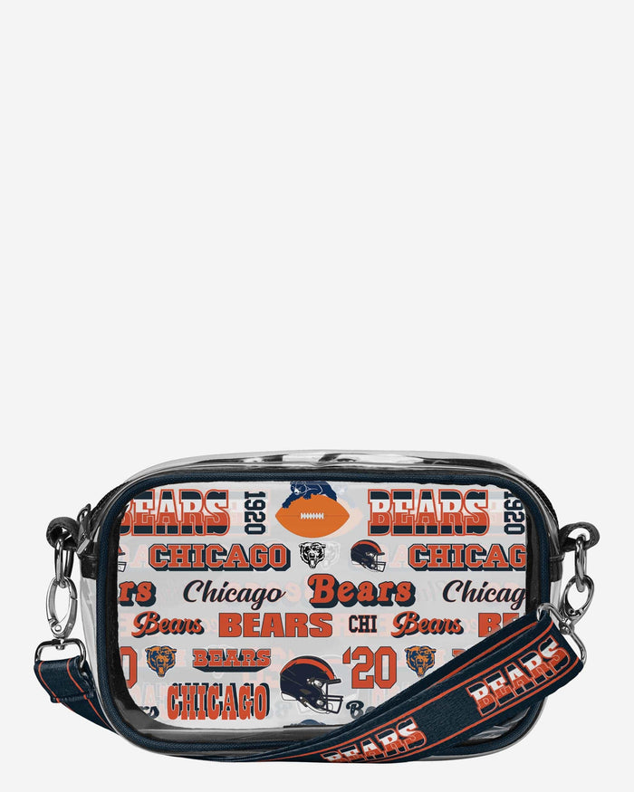 Chicago Bears Repeat Retro Print Clear Crossbody Bag FOCO - FOCO.com