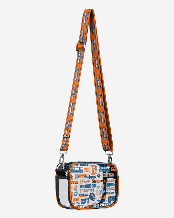 Denver Broncos Repeat Retro Print Clear Crossbody Bag FOCO - FOCO.com