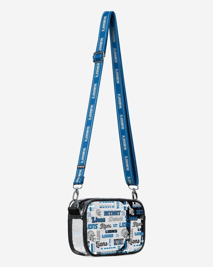 Detroit Lions Repeat Retro Print Clear Crossbody Bag FOCO - FOCO.com