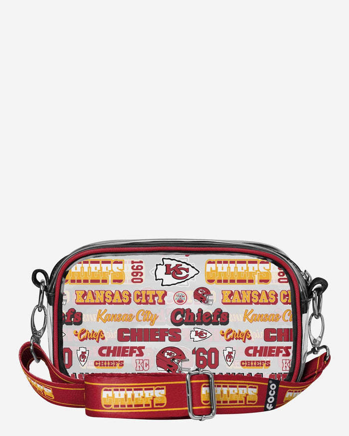 Kansas City Chiefs Repeat Retro Print Clear Crossbody Bag FOCO - FOCO.com