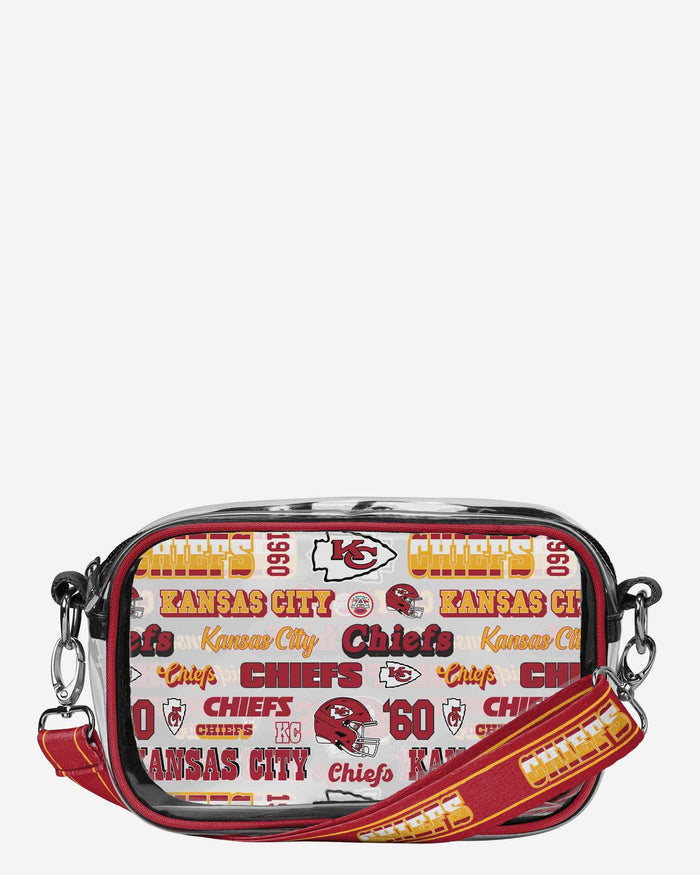 Kansas City Chiefs Repeat Retro Print Clear Crossbody Bag FOCO - FOCO.com