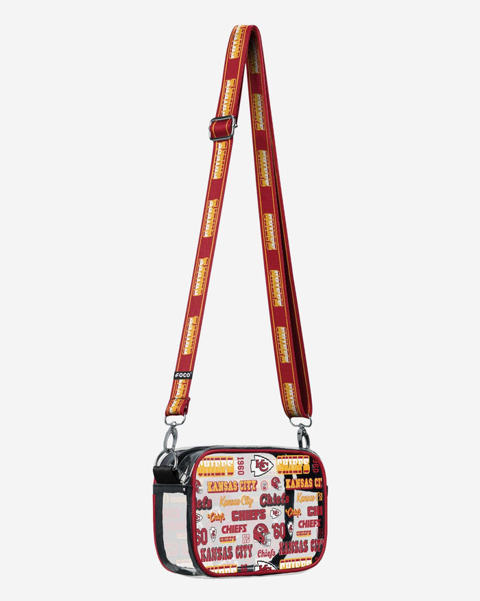 Kansas City Chiefs Repeat Retro Print Clear Crossbody Bag FOCO - FOCO.com