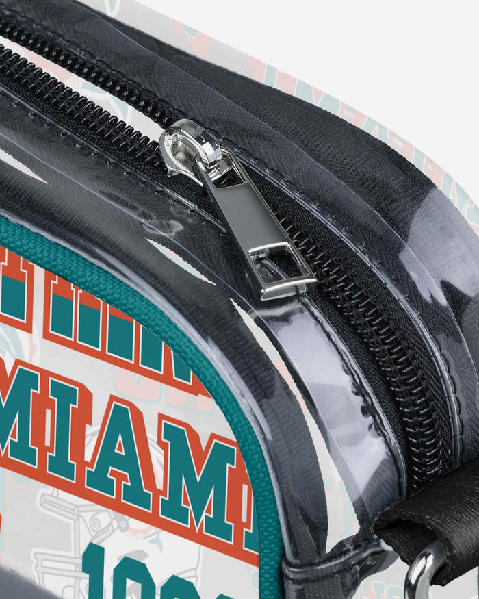 Miami Dolphins Repeat Retro Print Clear Crossbody Bag FOCO - FOCO.com