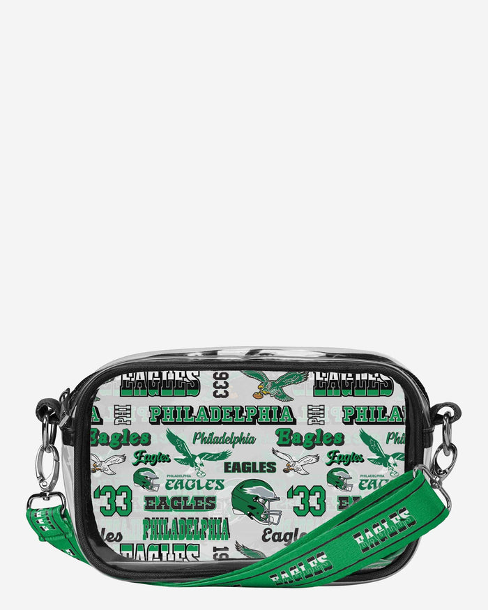 Philadelphia Eagles Repeat Retro Print Clear Crossbody Bag FOCO - FOCO.com