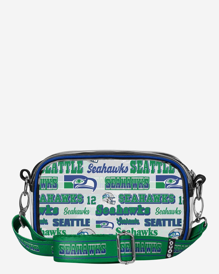 Seattle Seahawks Repeat Retro Print Clear Crossbody Bag FOCO - FOCO.com