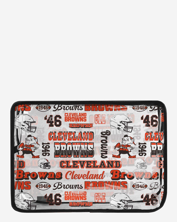 Cleveland Browns Repeat Retro Print Clear Cosmetic Bag FOCO - FOCO.com