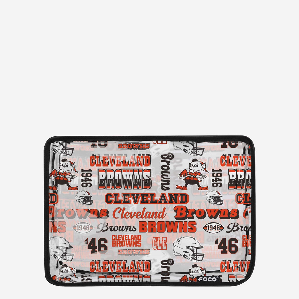 Cleveland Browns Repeat Retro Print Clear Cosmetic Bag FOCO - FOCO.com