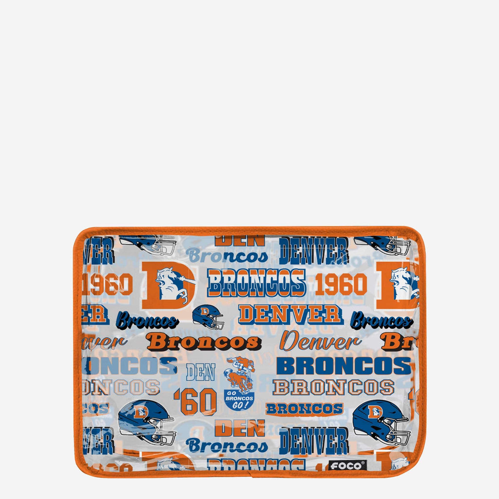 Denver Broncos Repeat Retro Print Clear Cosmetic Bag FOCO - FOCO.com