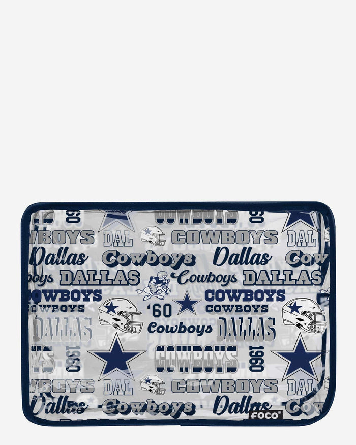 Dallas Cowboys Repeat Retro Print Clear Cosmetic Bag FOCO - FOCO.com