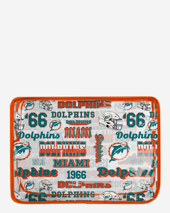 Miami Dolphins Repeat Retro Print Clear Cosmetic Bag FOCO - FOCO.com