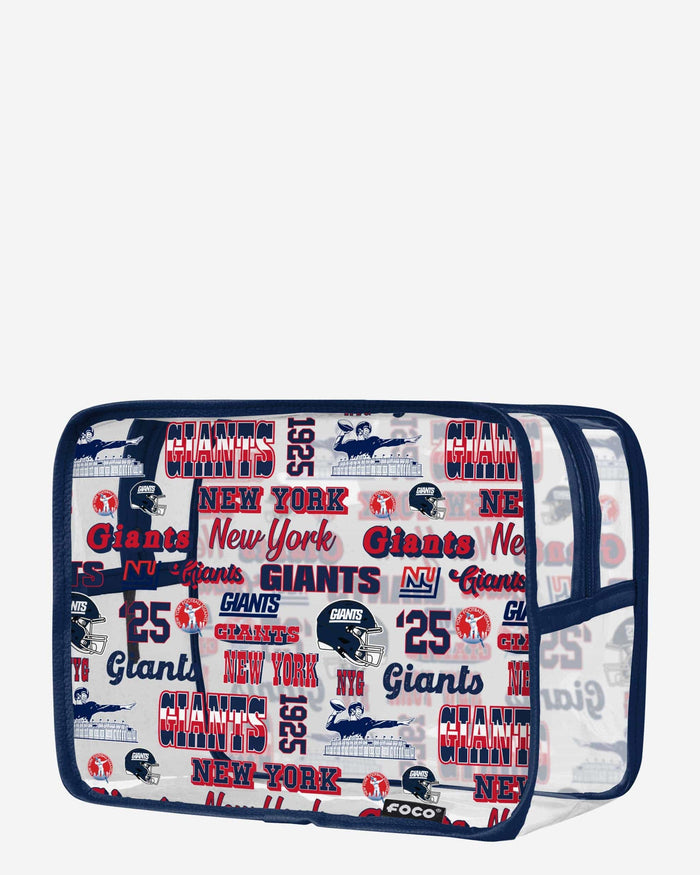 New York Giants Repeat Retro Print Clear Cosmetic Bag FOCO - FOCO.com