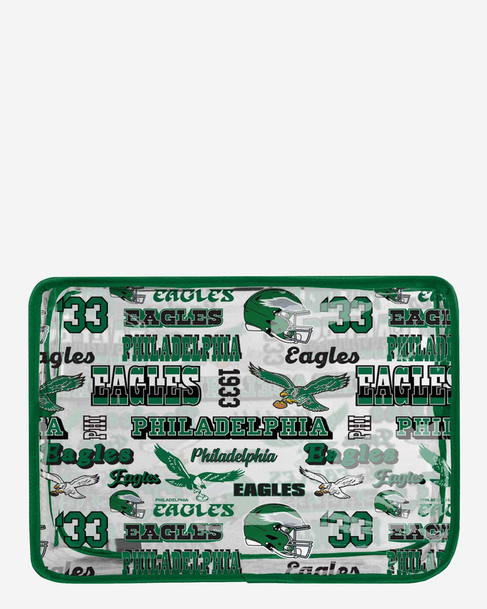 Philadelphia Eagles Repeat Retro Print Clear Cosmetic Bag FOCO - FOCO.com