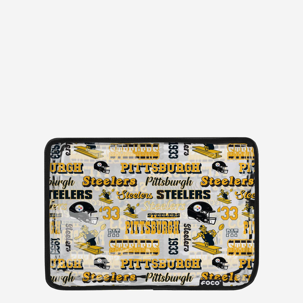 Pittsburgh Steelers Repeat Retro Print Clear Cosmetic Bag FOCO - FOCO.com