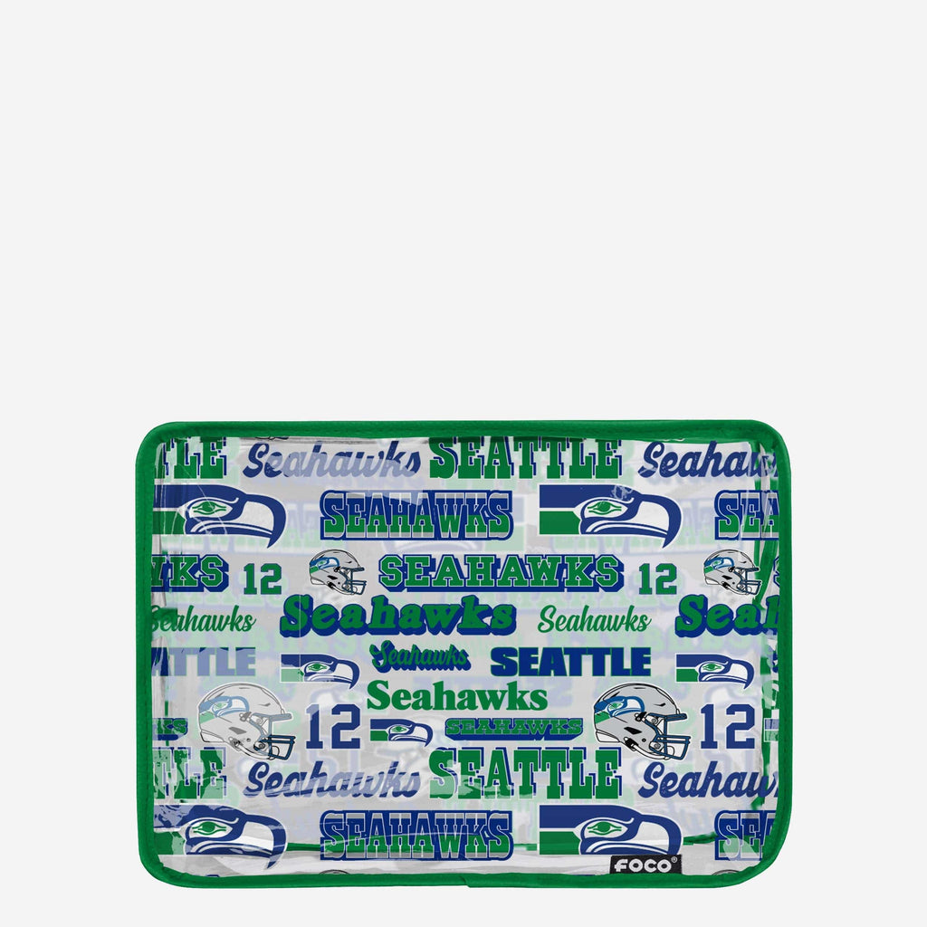 Seattle Seahawks Repeat Retro Print Clear Cosmetic Bag