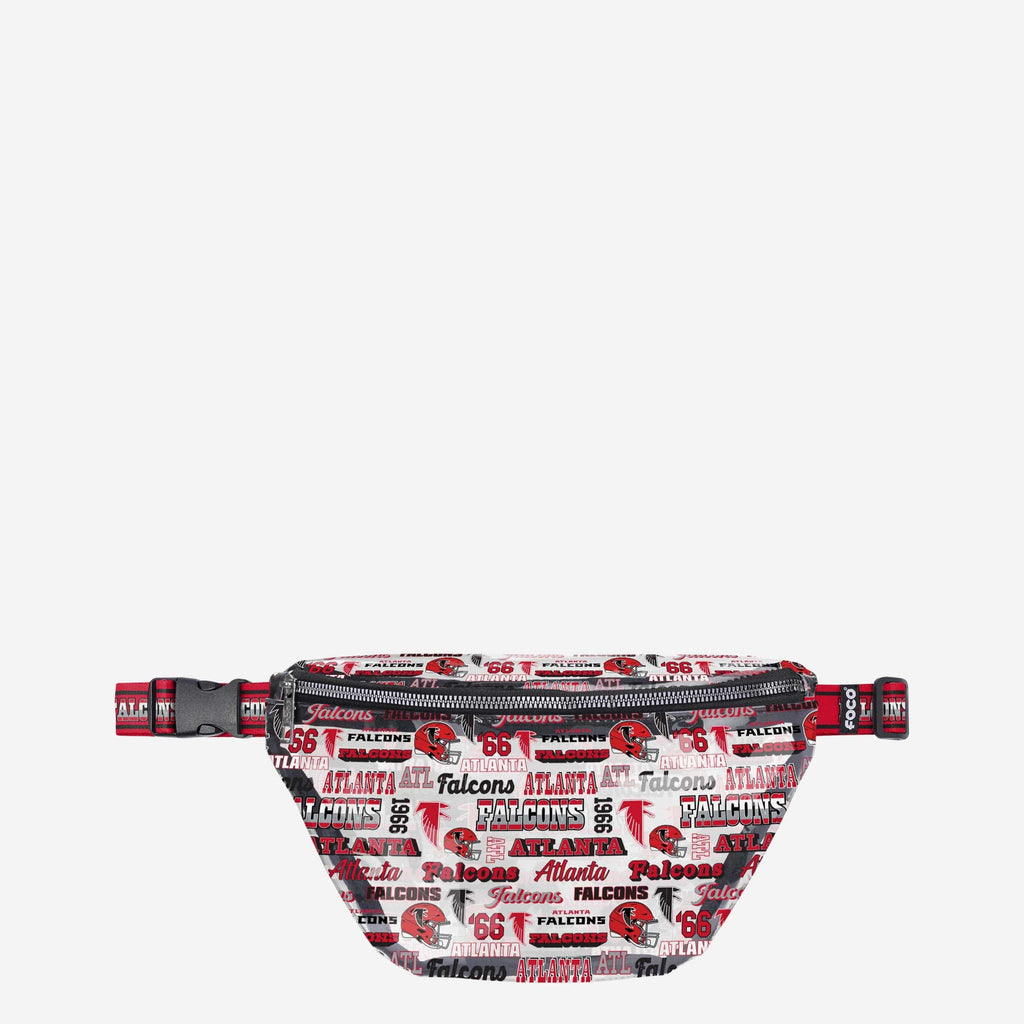 Atlanta Falcons Repeat Retro Print Clear Fanny Pack FOCO - FOCO.com