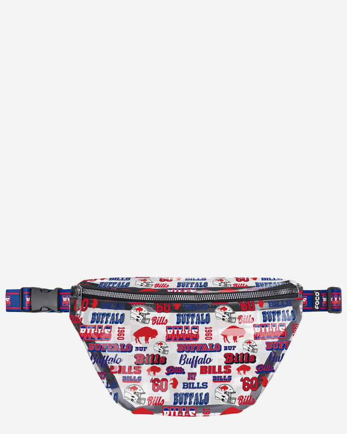 Buffalo Bills Repeat Retro Print Clear Fanny Pack FOCO - FOCO.com