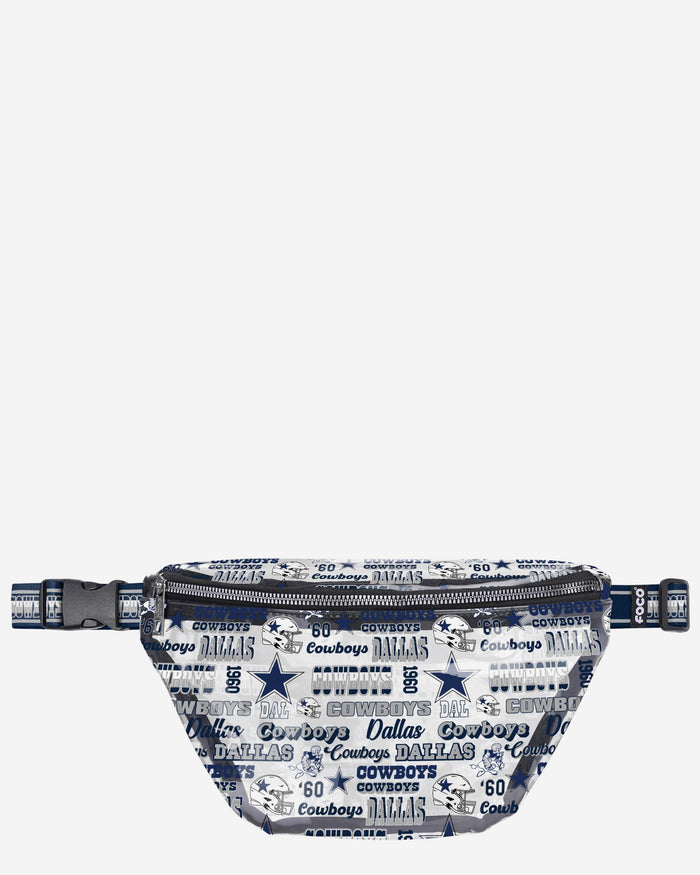 Dallas Cowboys Repeat Retro Print Clear Fanny Pack FOCO - FOCO.com