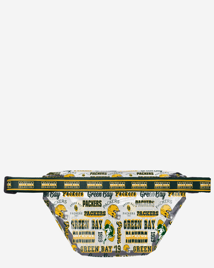 Green Bay Packers Repeat Retro Print Clear Fanny Pack FOCO - FOCO.com